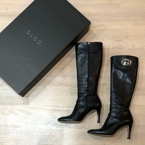 Gucci Nero Knee High Heeled Boots